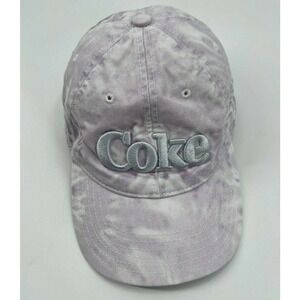 Coca-Cola Coke Embroidered Logo Tie Dye Purple Baseball Hat Cap Adjustable EUC